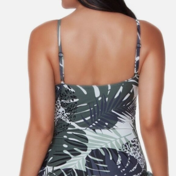 NWT! Bar III Multi Color Moody Tropics One Shoulder One Piece Swimsuit NEW! - Picture 4 of 5